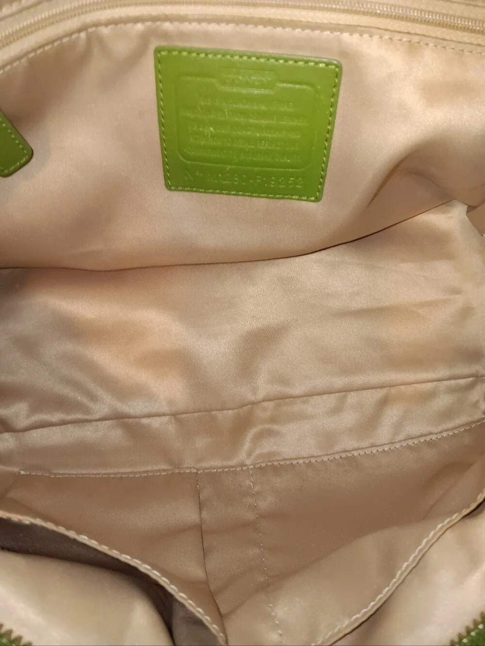 Coach Green Leather Gallery Zip Tote Bag